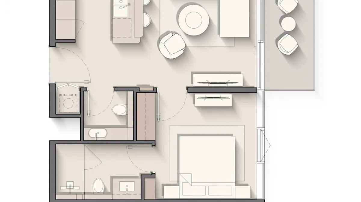 Apartamento de 1 dormitorio en Costa Mare Dubai, UAE No. 4296