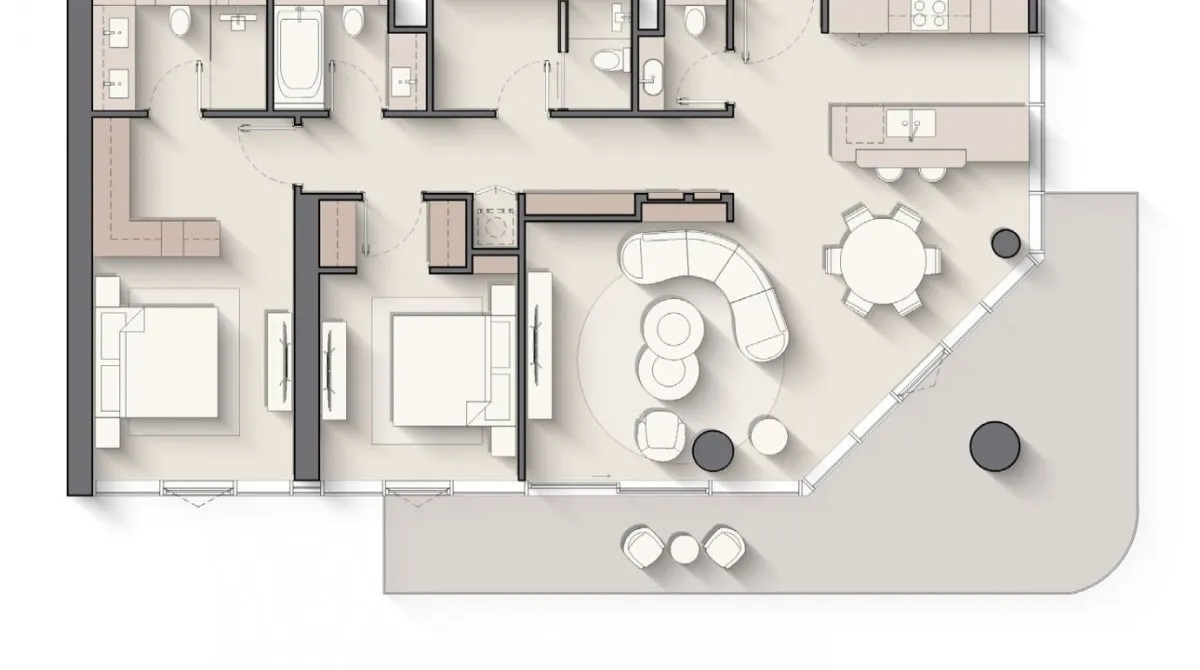 Apartamento de 2 dormitorios en Costa Mare Dubai, UAE No. 4301