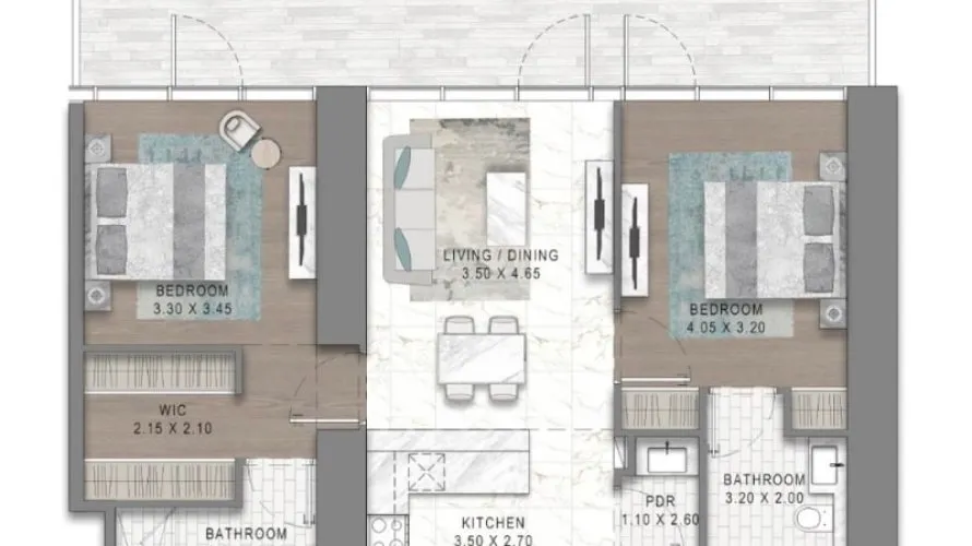 Apartamento de 2 dormitorios en Safa Gate Al Safa, UAE No. 4324 № 5