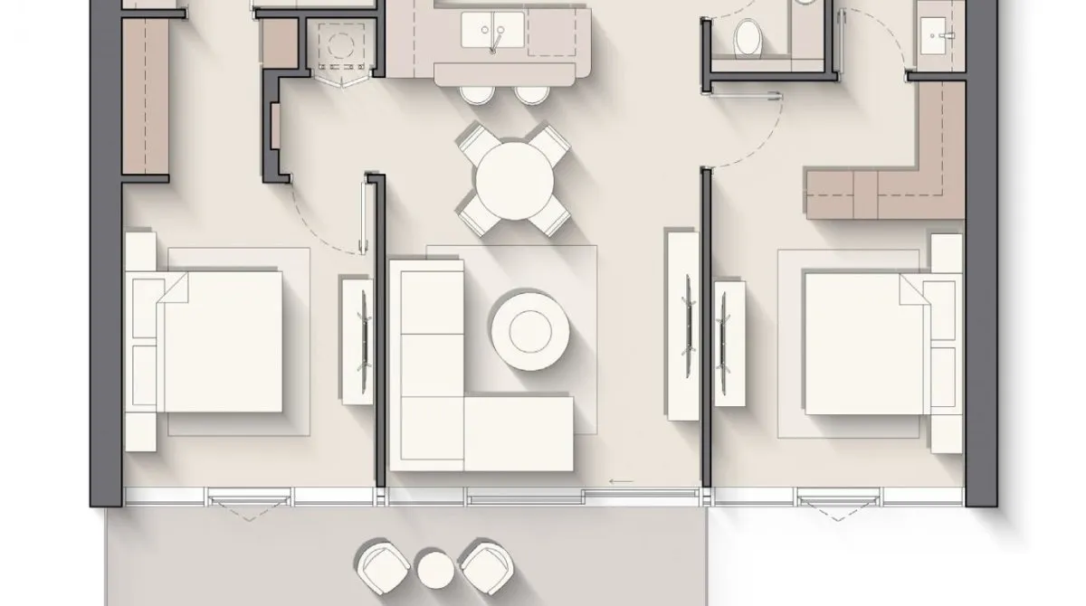 Apartamento de 2 dormitorios en Costa Mare Dubai, UAE No. 4300