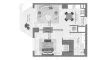 1 dormitorio Apartamento plano «TYPE A1», Sera 1