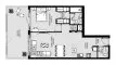 1 chambre Appartement plan d'étage «1BR», VERDANA 9