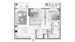 2 chambres Appartement plan d'étage «TYPE B1», Pier Point
