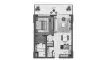 1 chambre Appartement plan d'étage «TYPE A1», The Arthouse
