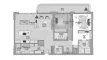 Планировка Квартиры «2BR» с 2 спальнями в ЖК Fahid Beach Residences