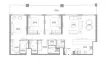 Планировка Квартиры «3BR» с 3 спальнями в ЖК Pierside Marina Residences