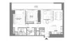 Планировка Квартиры «2BR» с 2 спальнями в ЖК W Residences Dubai Harbour