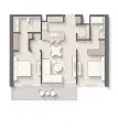 Планировка Квартиры «2 BEDROOMS» с 2 спальнями в ЖК Costa Mare