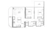 Планировка Квартиры «2 bedrooms» с 2 спальнями в ЖК Canalside Marina Residences