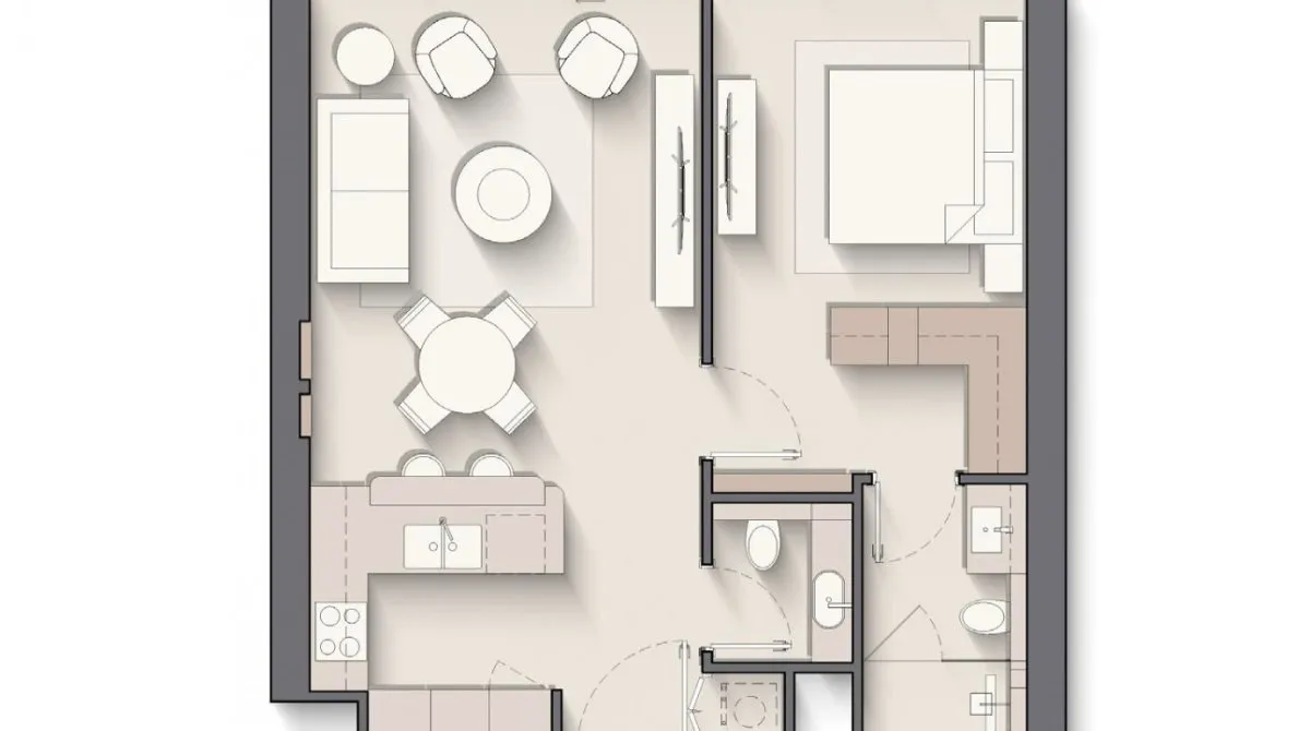 Квартира с 1 спальней в Costa Mare, Дубай, ОАЭ №4297