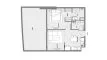 Планировка Квартиры «TYPE 1BR» с 1 спальней в ЖК Samana Greenfield