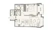 Планировка Квартиры «1BR» с 1 спальней в ЖК Binghatti Wraith