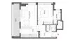 Планировка Квартиры «1BR» с 1 спальней в ЖК Olfah