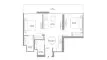 Планировка Квартиры «2BR» с 2 спальнями в ЖК Bayside Marina Residences