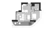 Планировка Квартиры «TYPE A1» с 1 спальней в ЖК Artistry Residences 2