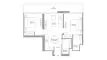 Планировка Квартиры «2BR» с 2 спальнями в ЖК Bayside Marina Residences