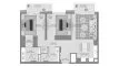 Планировка Квартиры «TYPE B1» с 2 спальнями в ЖК Fior 1