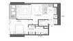 Планировка Квартиры «1BR» с 1 спальней в ЖК Linar by Alef Group
