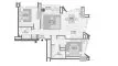 2 bedrooms Apartment floor plan «TYPE 03» in DESIGN QUARTER AT D3