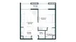 1 bedroom Apartment floor plan «TYPE B-1» in TIRAZ