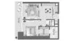 1 bedroom Apartment floor plan «1BR» in DWTN Residences