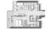 1 bedroom Apartment floor plan «1BR» in The Highgrove
