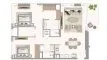 2 bedrooms Apartment floor plan «2BR» in ADDRESS RESIDENCES