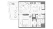 1 bedroom Apartment floor plan «1BR» in AYA Beachfront Residences