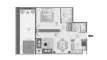1 bedroom Apartment floor plan «1BR» in Samana Barari Lagoons