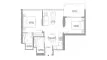 2 bedrooms Apartment floor plan «2BR» in Pierside Marina Residences