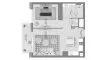 1 bedroom Apartment floor plan «TYPE A» in Fior 1