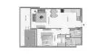1 bedroom Apartment floor plan «1BR» in Samana Ocean Crest
