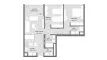 2 bedrooms Apartment floor plan «TYPE C» in Sila