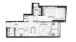 1 bedroom Apartment floor plan «TYPE 1BR» in Binghatti Starfall